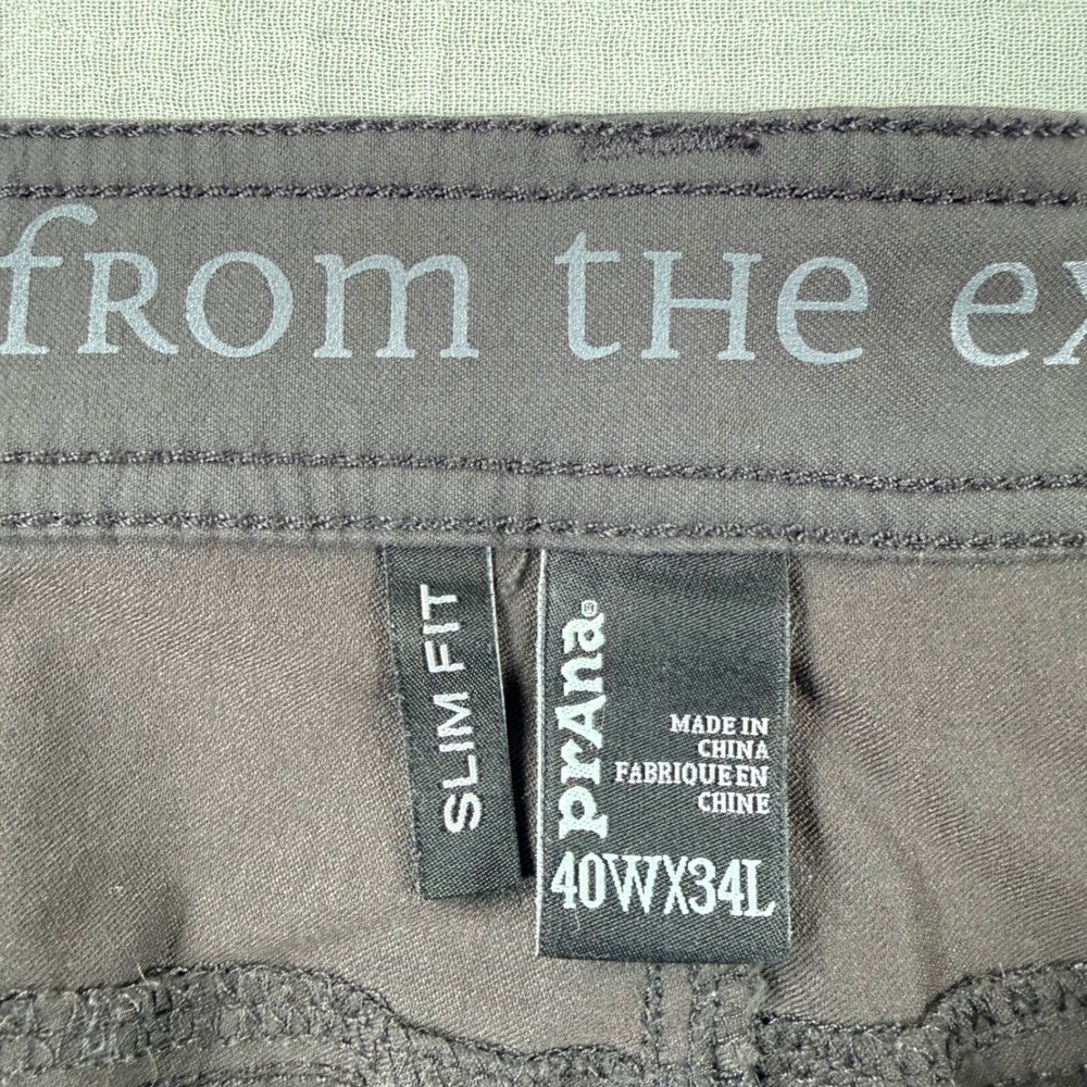 Prana Brion Pant Charcoal Gray Mens 40x34 Slim Fit Hiking Outdoor M4BN34312 - Picture 7 of 8